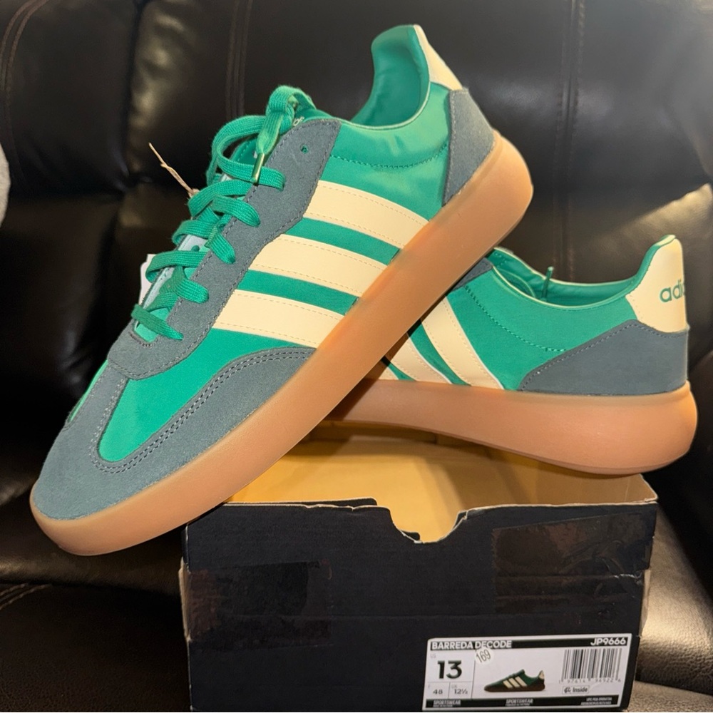 Adidas Barreda Decode Shoes Court Green Warm Vanilla JP9666 Men's Size 13